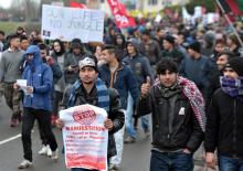 Une manifestation de soutien aux migrants de Calais.