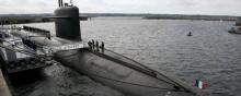 Le sous-marin nucléaire français Le Vigilant à l’île Longue.