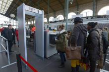 Les portiques de sécurité des trains Thalys.