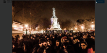 Un rassemblement "Nuit Debout" place de la République, à Paris.