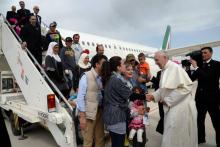 Pape françois réfugiés lesbos