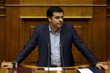 Alexis Tsipras au Parlement grec.