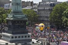 La manifestation contre la loi Travail du 23 juin Place de la Bastille.