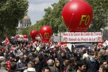 Une manifestation contre la loi Travail le 17 mai à Paris.