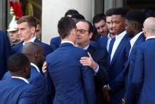 François Hollande et les Bleus.