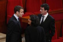 Emmanuel Macron, Manuel Valls et Myriam El Khomri.