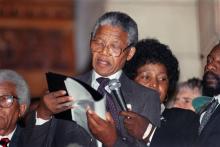 Nelson Mandela en 1990.