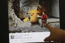 Des artistes syriens ont détourné les éléments du jeu Pokémon Go pour attirer l'attention sur la situation des enfants en Syrie.