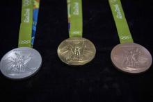 Médaille olympique Rio or argent bronze