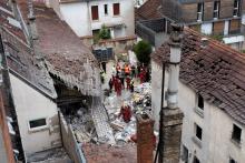 Un immeuble à Dijon, après une explosion.