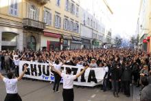 Manifestation en soutien à un supporter du SC Bastia.