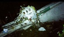 L'épave de l'avion de l'équipe de football brésilienne Chapecoense qui s'es crashé en Colombie.