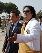 Nicolas sarkozy Mouammar Kadhafi tripoli libye