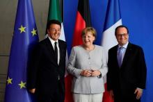 François Hollande, Matteo Renzi et Angela Merkel