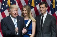 Jared Kushner, futur conseiller du président Donald Trump, ici à ses côtés, derrière son épouse Ivanka Trump.