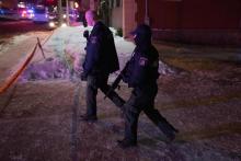 La police sur les lieux de l'attaque de la mosquée de Québec.
