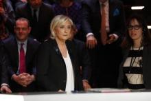 Marine Le Pen lors du débat télévisé sur TF1 avant le 1er tour de la présidentielle, le 20 mars 2017