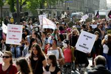 Manifestation pour réclamer l'abrogation du texte pénalisant les clients des prostituées, le 8 avril