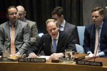 Matthew Rycroft, l'ambassadeur du Royaume-Uni à l'ONU, à New-York, le 5 avril 2017