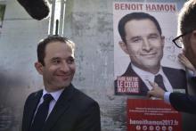 Benoît Hamon, le candidat PS à l'élection présidentielle,lors d'un déplacement à Villiers-le-Bel, le