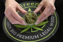 Du cannabis fabriqué à partir du chanvre légal, dans un magasin à Lausanne le 7 avril 2017