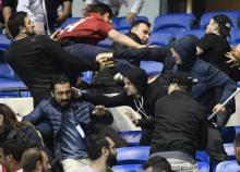 Bagarre Ol- Besikats Violences Stade Uktras supports Turcs Lyonnais Jean-Michel Aulas