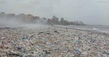 Versova Plage Polluée Pollution Sale Inde Mumbai Bombay Nettoyage