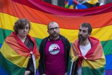Mobilisation contre l'homophobie, à Paris, le 12 juin 2016