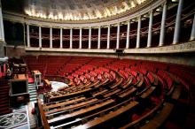 L'hémicycle de l'Assemblée nationale avant un débat le 5 février 2016 à Paris