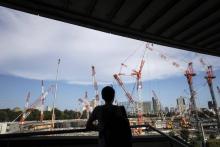 Le chantier du futur stade olympique à Tokyo, théâtre le 21 juillet 2017 du suicide d'un de ses ouvr