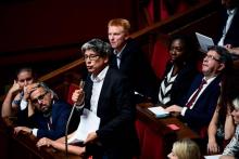 Des députés de la France insoumise, dont Eric Coquerel et Jean-Luc Mélenchon, le 5 juillet 2017 à l'