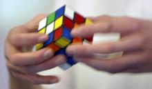 Un Rubik's Cube pris en photo à Budapest le 20 novembre 2005