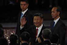 Le président chinois Xi Jinping à son arrivée à un spectacle de variétés, à Hong Kong le 30 juin 201