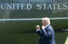 Le président Donald Trump quitte Washington, le 4 août 2017