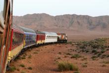 Le train Oriental Desert Express relie la ville d'Oujda à celle de Bouarfa, le 12 juin 2017 au Maroc