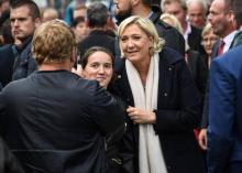 La présidente du Front national Marine Le Pen à Hénin-Beaumont, dans le nord de la France, le 10 sep