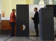 Angela Merkel, en lice pour un quatrième mandat à la chancellerie, a voté dimanche en début d'après 