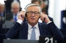 Le président de la Commission européenne, Jean-Claude Juncker, avant son discours "sur l'état de l'U