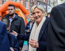 Marine Le Pen, présidente du Front national, le 10 septembre 2017 à Hénin-Beaumont