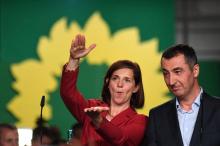 Les têtes de liste des Verts aux législatives allemandes Cem Ozdemir et Katrin Goering-Eckardt à Ber
