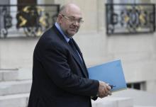 Le ministre de l'Agriculture Stéphane Travert à l'Elyséee à Paris, le 22 septembre 2017