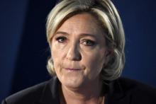 La présidente du FN Marine Le Pen, le 21 avril 2017 à Paris