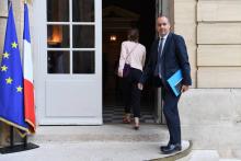 Laurent Berger, secrétaire général de la CFDT, à son arrivée à l'Hôtel Matignon à Paris, le 31 août 