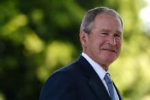 L'ancien président américain George W. Bush, photographié en avril, a prononcé jeudi un discours en 