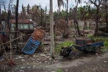 Des maisons incendiées, le 27 septembre 2017 à Maungdaw, dans l'Etat Rakhine, en Birmanie
