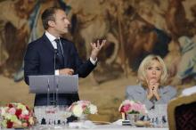 Emmanuel et Brigitte Macron au palais de l'Elysée, le 27 septembre 2017