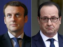 François Hollande (d), qui avait soutenu du bout des lèvres Emmanuel Macron (g) avant le premier tou
