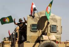 Des membres des unités paramilitaires du Hachd al-Chaabi aux abords de Hawija, en Irak, le 6 octobre