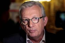 Pierre Laurent, secrétaire national du PCF, répond aux questions de journalistes au Sénat, le 24 sep