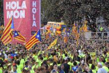 Manifestation pour l'indépendance de la Catalogne, le 11 septembre 2017 à Barcelone